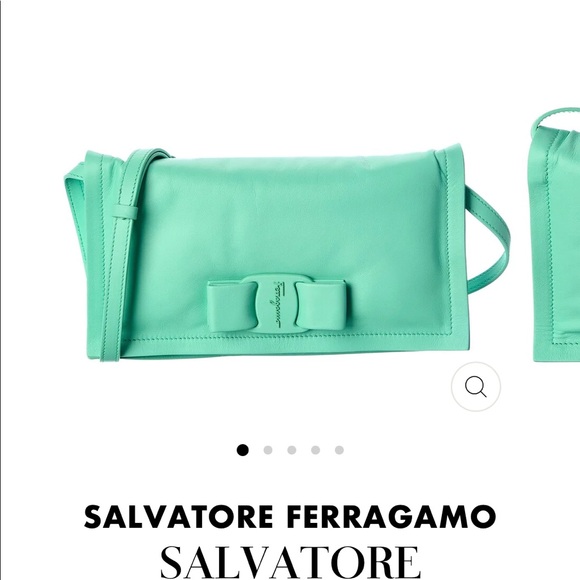 Salvatore Ferragamo Viva Mini Leather Shoulder Bag in Fresh Mint Green - Picture 6 of 15